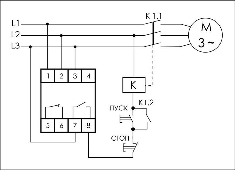 Фото Реле контроля фаз для сетей с изолированной нейтралью CKF-11, 3х400В 8А 1Z 1R IP20, аналог ЕЛ-11Е, F&F {EA04.004.003} (1)