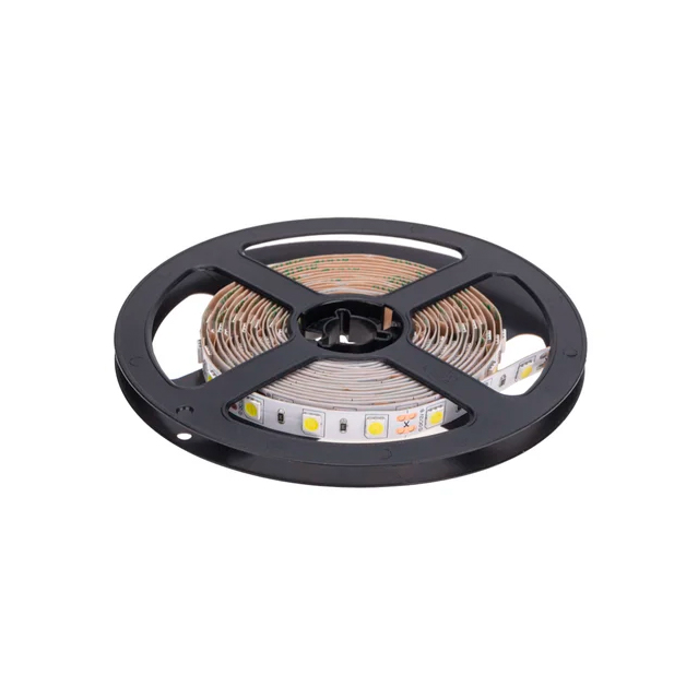 Фото Лента светодиодная 12В, SMD5050, 14,4Вт/м, 60 LED/м, 6500К, 10мм, 3м, для БП с клеммами, IP20 LAMPER {141-2021}