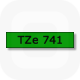 Фото Лента Brother TZE-741 (18 мм, черный на зеленом) {TZE741} (2)