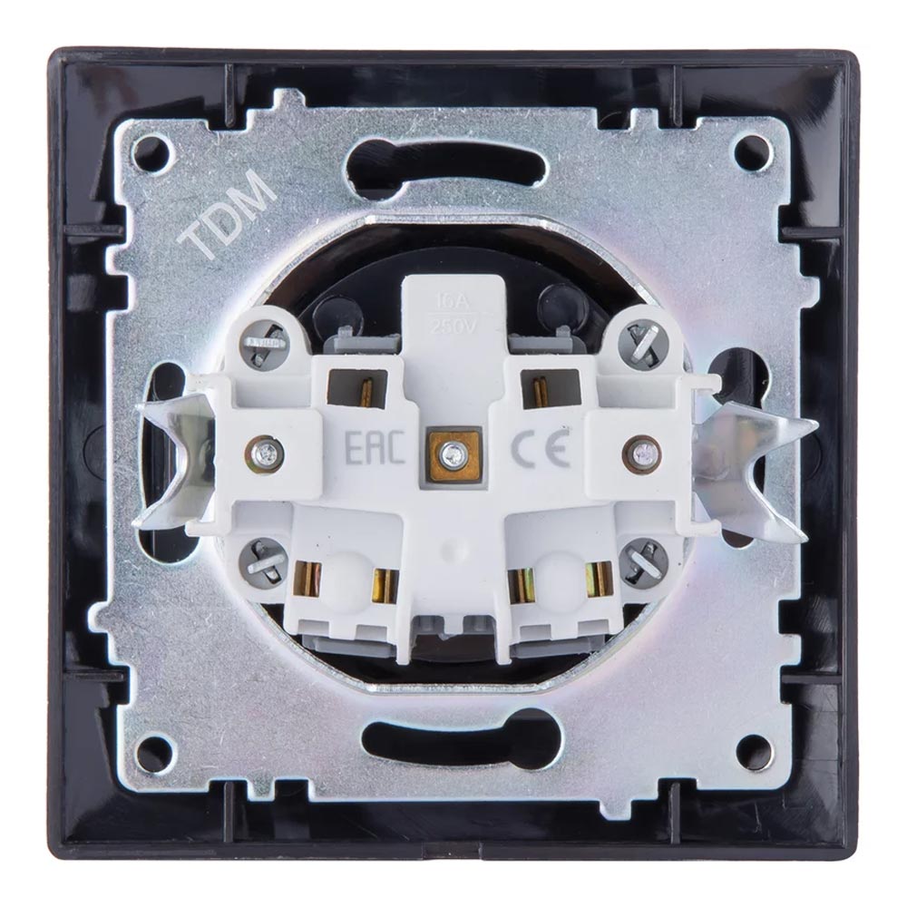 Фото Розетка 2П 10А 250В старинное серебро "Лама" TDM {SQ1815-0663} (2)