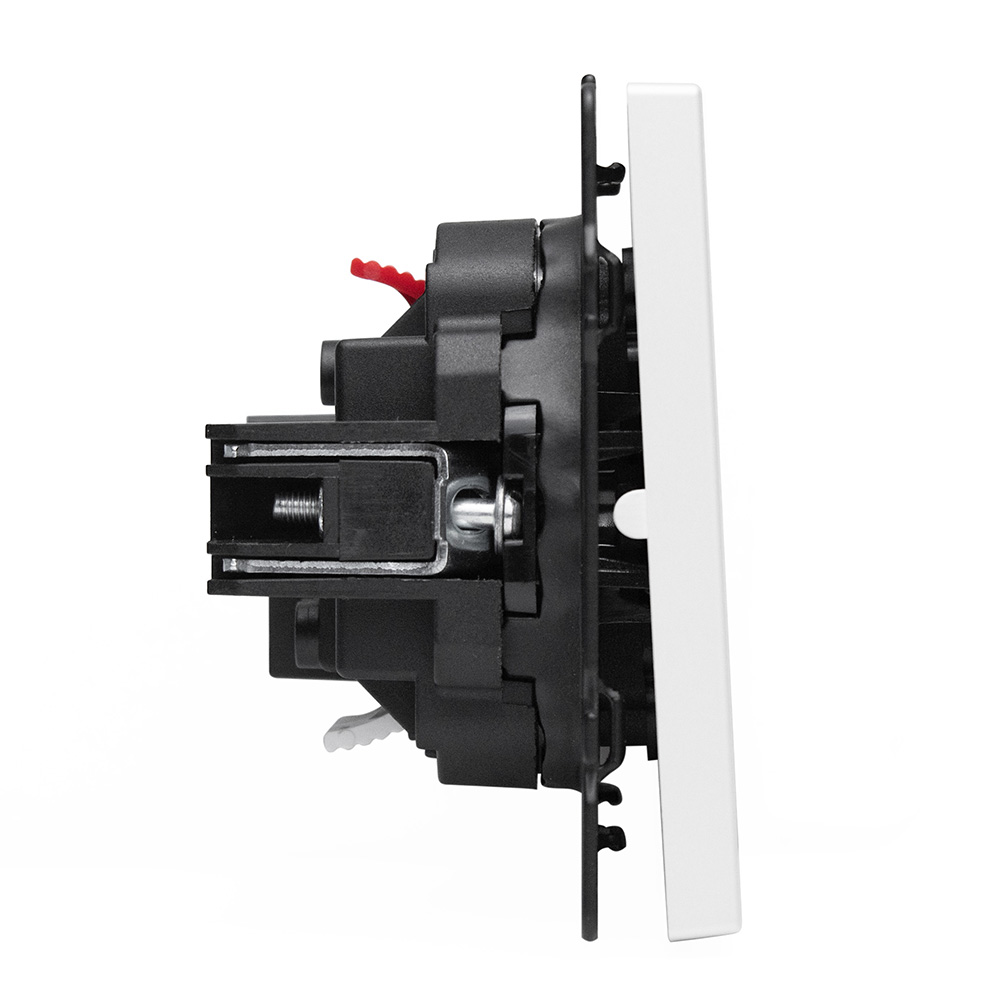 Фото Выключатель c подсветкой белый, двухклавишный, 1 пост, с тонкой пластиковой рамкой Vell {WH1P-2L-EchoGrand} (8)