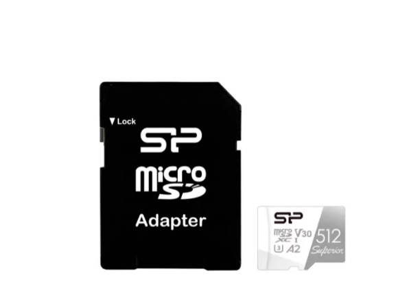 Фото Флеш карта microSD 512GB Silicon Power Superior A1 microSDXC Class 10 UHS-I U3 100/80 Mb/s (SD адаптер) {SP512GBSTXDA2V20SP}