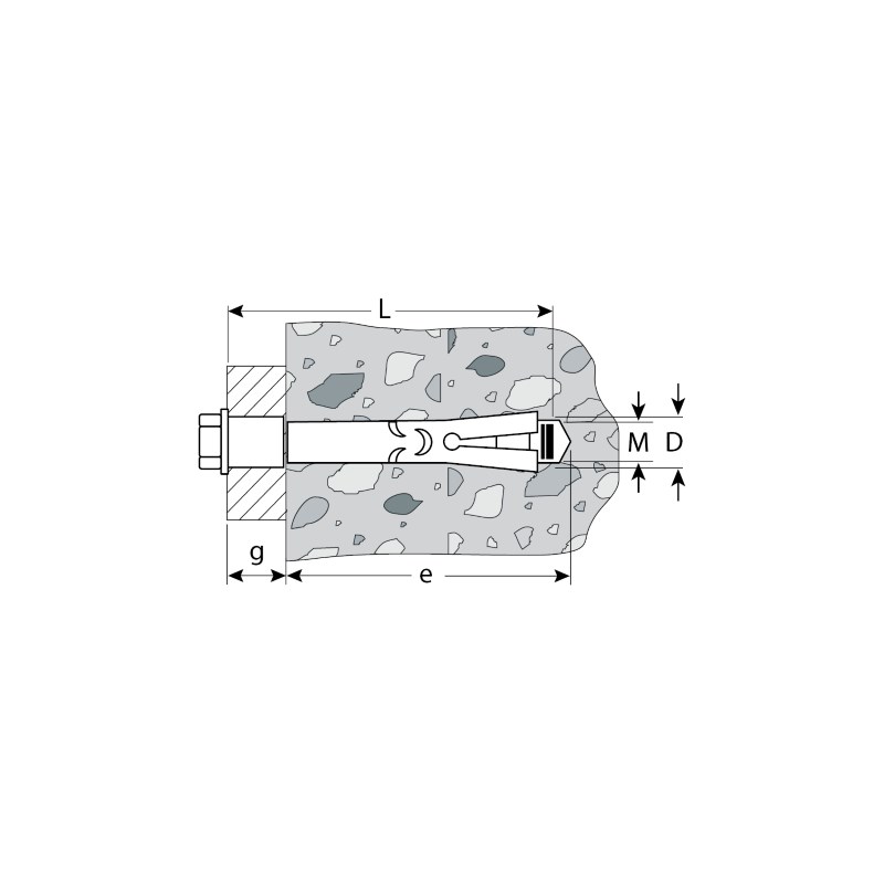 Фото Болт анкерный с пластиковым кольцом, 10х100 мм, 1 шт, желтопассивированный, ЗУБР {4-302316-10-100} (1)