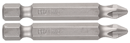 Фото Биты ЗУБР "МАСТЕР" кованые, хромомолибденовая сталь, тип хвостовика E 1/4", PH2, 50 мм, 2 шт {26001-2-50-2}