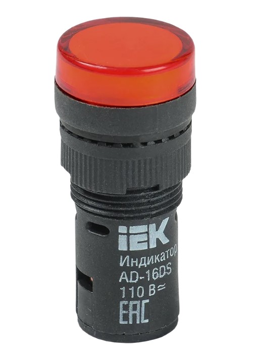 Фото Лампа светосигнальная AD16DS d16мм 110В AC/DC красн. IEK BLS10-ADDS-110-K04-16