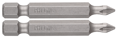 Фото Биты ЗУБР "МАСТЕР" кованые, хромомолибденовая сталь, тип хвостовика E 1/4", PZ1, 50 мм, 2 шт {26003-1-50-2}
