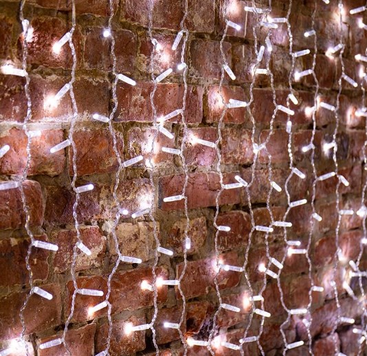 Фото Гирлянда "Светодиодный Дождь" 2х1,5м, постоянное свечение,прозрачный провод, 230 В, диоды Белые {235-305-6}