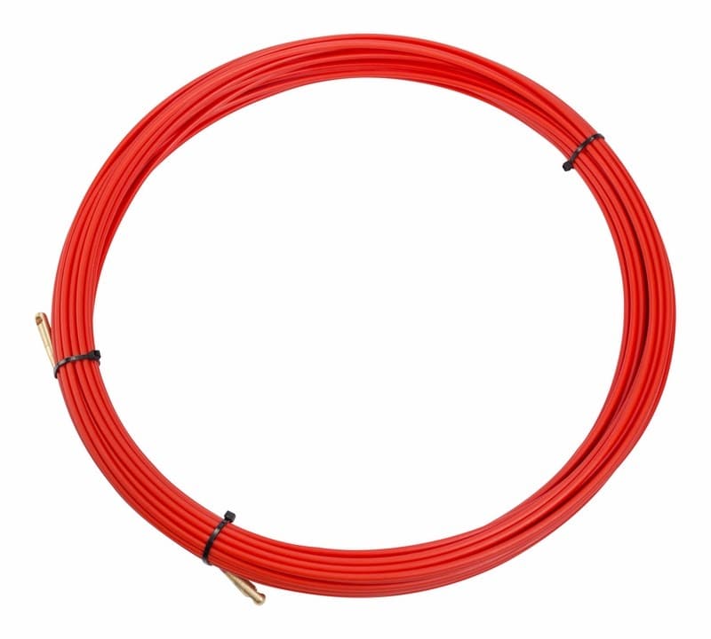 Фото Протяжка кабельная REXANT (мини УЗК в бухте), стеклопруток, d=3,5 мм, 3 м, красная {47-1003}