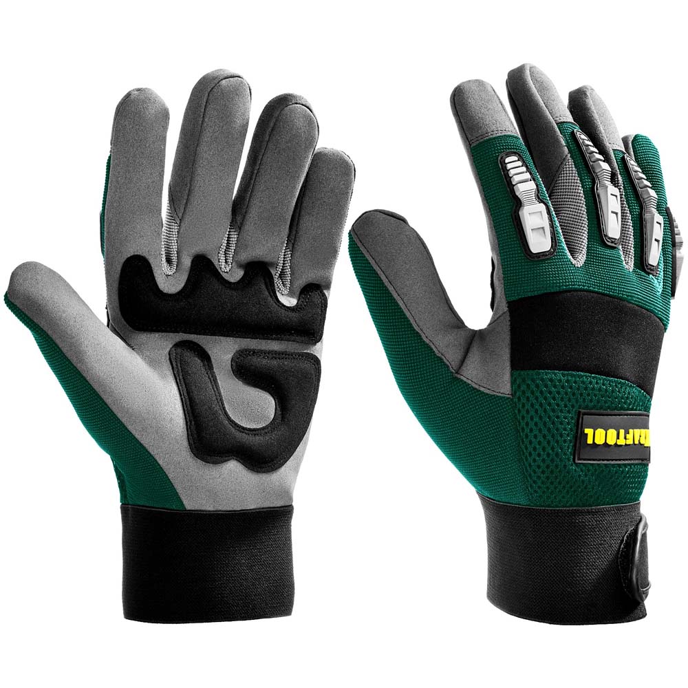 Фото Профессиональные комбинированные перчатки KRAFTOOL EXTREM, размер XL, для тяжелых механических работ {11287-XL}