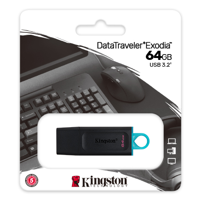 Фото Флеш накопитель 64GB Kingston DataTraveler Exodia, USB 3.2 черный {DTX/64GB} (2)