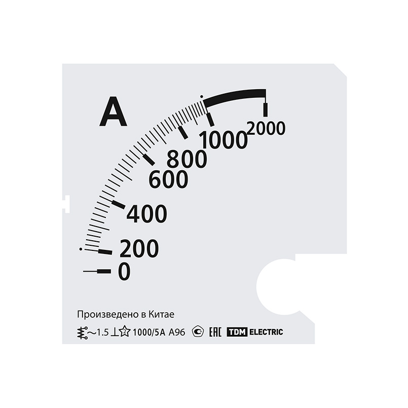 Фото Шкала Ш96 1000/5А-1,5 (для А96 Х/5А) TDM {SQ1102-2023}