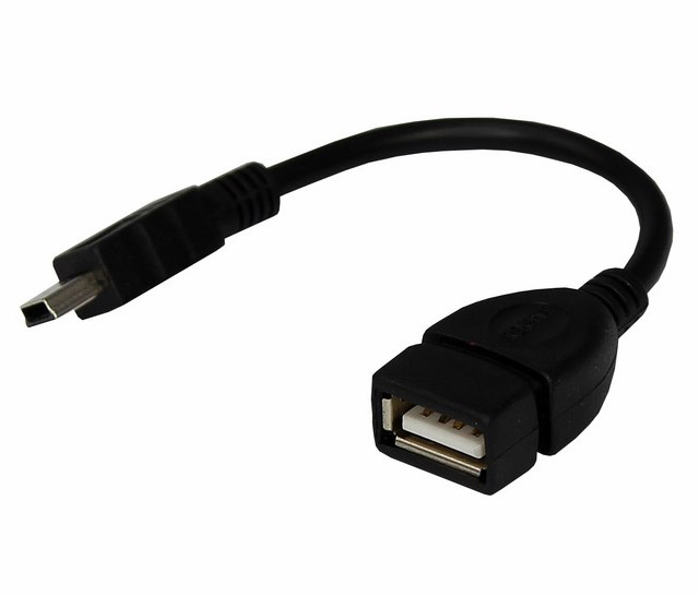 Фото USB кабель OTG mini USB на USB шнур 0.15 м черный REXANT {18-1181}