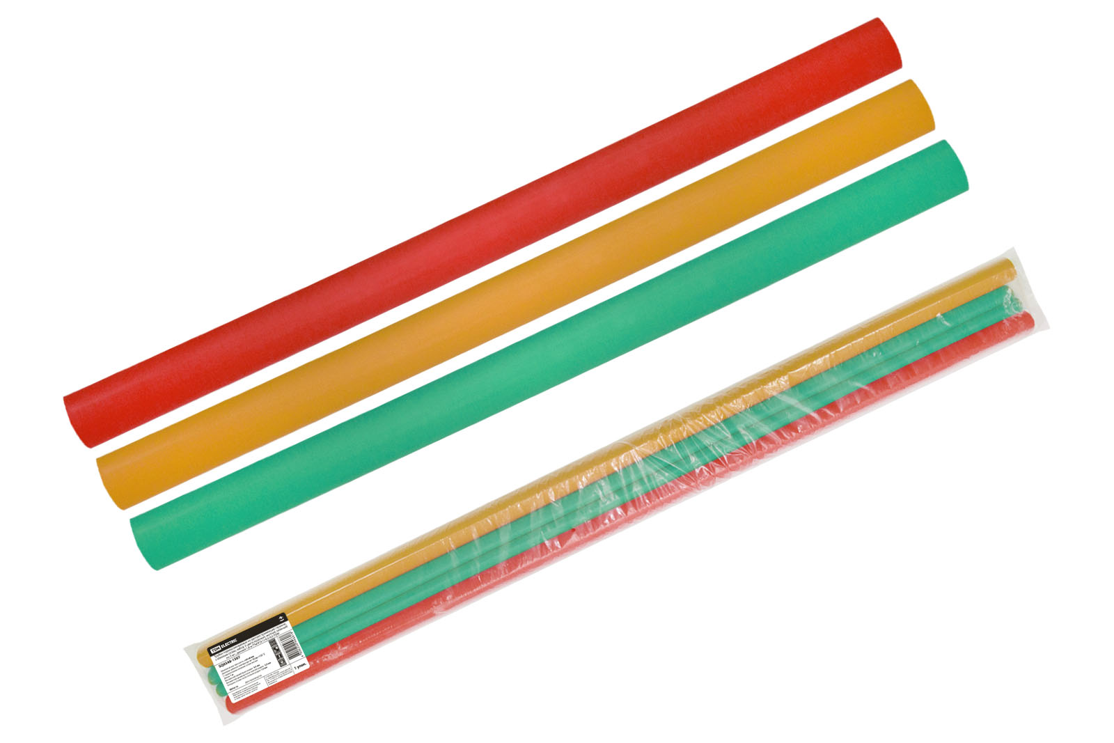 Фото Трубки термоусаживаемые, клеевые, набор 3 цвета по 3 шт. ТТкНГ(3:1)-9,5/3,0 TDM {SQ0548-1507}