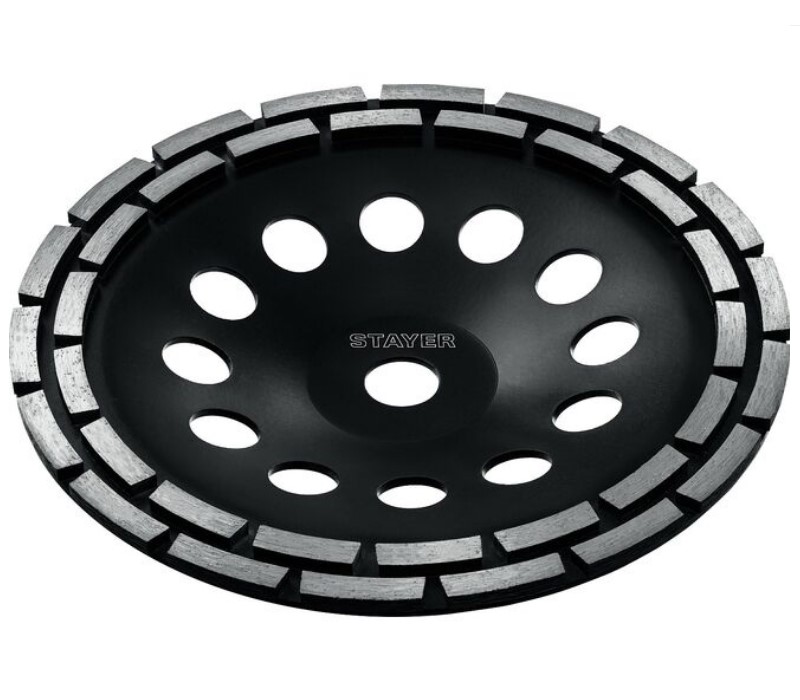 Фото Двухрядная алмазная шлифовальная чашка STAYER Double, d 180 мм {33381-180_z02}