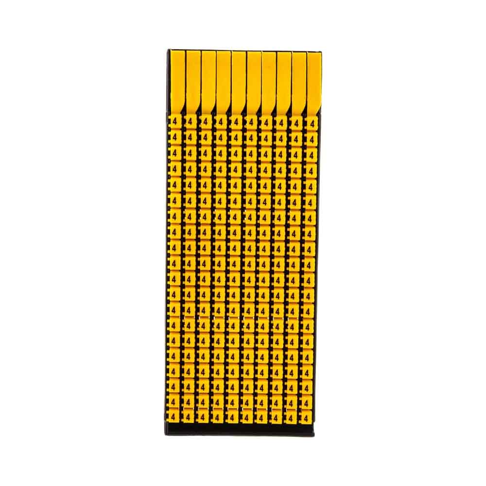 Фото Маркер для кабеля 0.5-1.5мм символ "4", желтый, DKC {MKF4S1} (упак 200 шт)