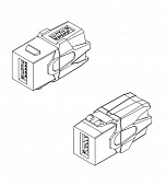 Фото Вставка KJ1-USB-VA3-WH формата Keystone Jack с прох. адапт. USB 3.0 (Type A) 90 градусов ROHS бел. Hyperline 247404 (1)