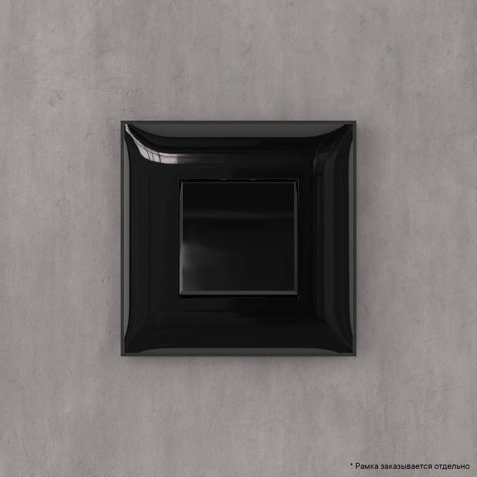 Фото DKC Avanti Черный квадрат Выключатель одноклавишный {4402103} (2)