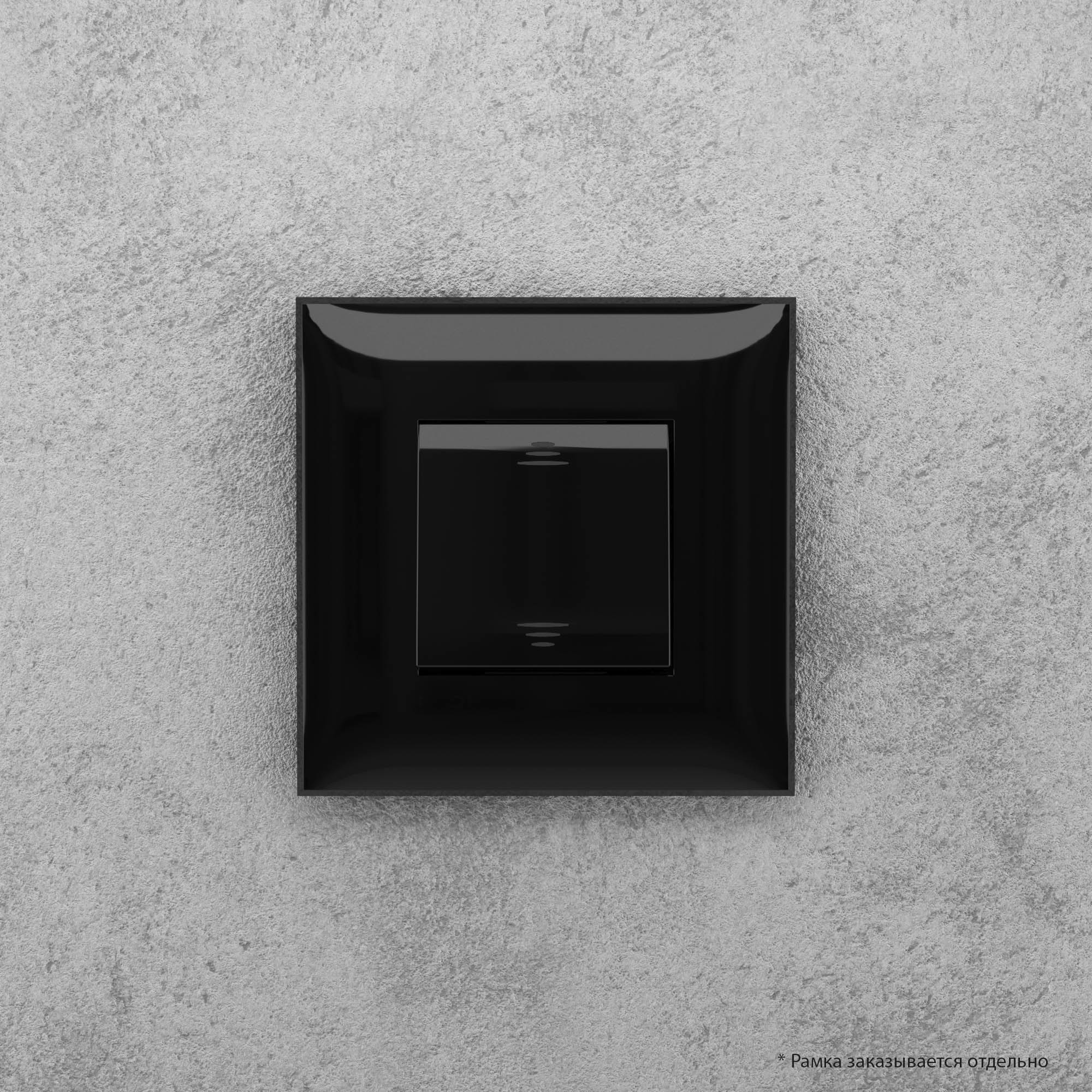 Фото DKC Avanti Черный квадрат Выключатель одноклавишный {4402103} (7)