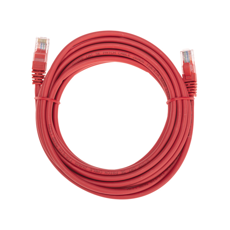 Фото Патч-корд U/UTP, CAT 6, RJ45-RJ45, 26AWG, LSZH, красный, 5м REXANT {02-0293-5}