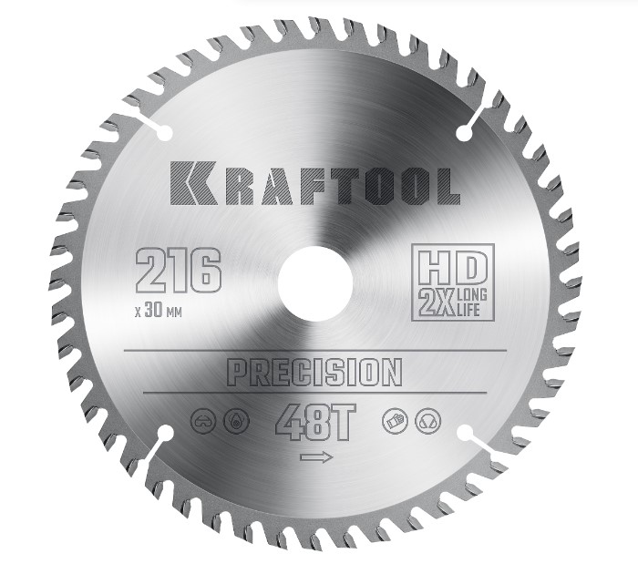 Фото Пильный диск по дереву KRAFTOOL Precision, 216 х 30 мм, 48Т {36952-216-30}