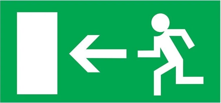 Фото Табличка ПВХ эвакуационный знак «Направление к эвакуационному выходу налево», 100х300 мм, Rexant {56-0025-2}