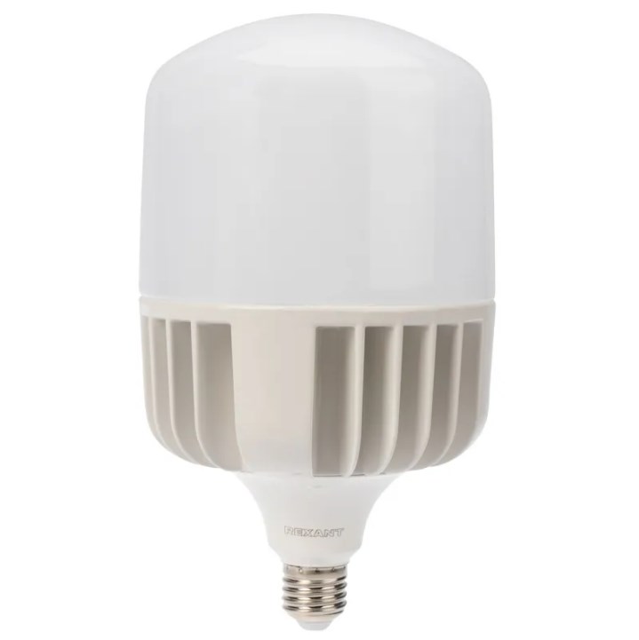 Фото Лампа светодиодная высокомощная 100 Вт E27 с переходником на E40 9500 Лм 4000 K нейтральный свет {604-151}