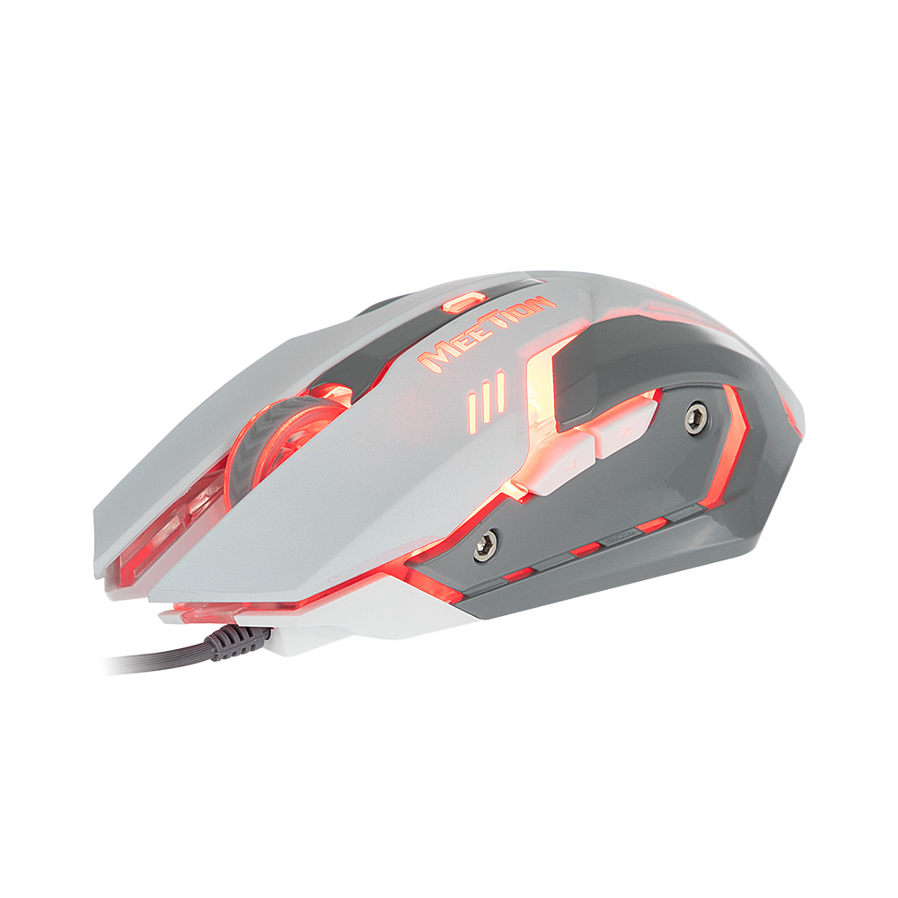 Фото Проводная игровая мышь MeeTion, RGB, 2400 dpi, 1.6 м, USB, 6 кнопок, белый/серый {MT-M915-WH} (2)