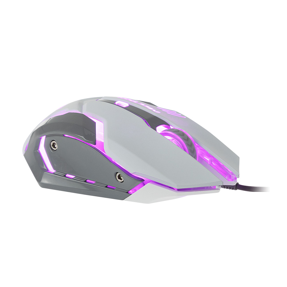 Фото Проводная игровая мышь MeeTion, RGB, 2400 dpi, 1.6 м, USB, 6 кнопок, белый/серый {MT-M915-WH} (7)