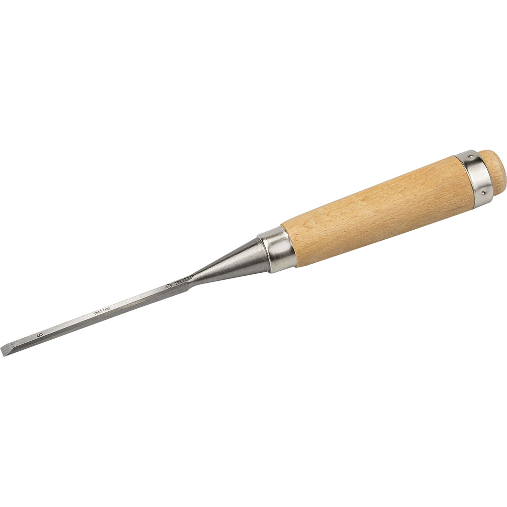 Фото Стамеска-долото "Классик" с деревянной ручкой, хромованадиевая, 6мм, ЗУБР {18096-06}