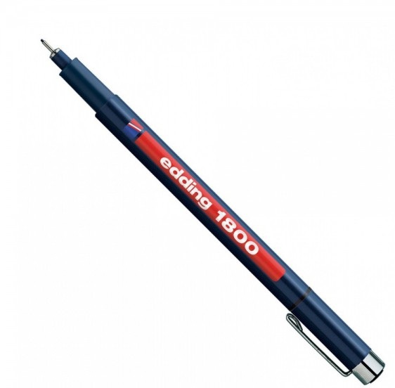 Фото Капиллярная ручка-фломастер Edding для черчения, круглый наконечник, 0,5 мм, зеленый {E-1800-0.5#4}