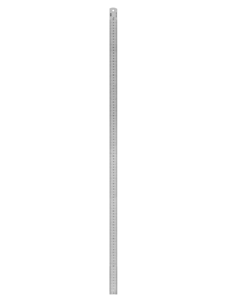 Фото Линейка измерительная металлическая 100 см, нержавеющая сталь, двухсторонняя шкала, "Рубин" TDM {SQ1018-0505} (2)
