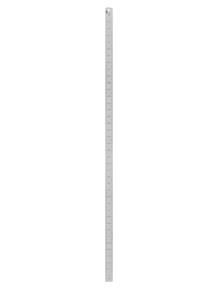 Фото Линейка измерительная металлическая 100 см, нержавеющая сталь, двухсторонняя шкала, "Рубин" TDM {SQ1018-0505} (3)