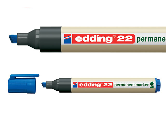 Фото Набор перманентных маркеров Edding EcoLine, скошенный наконечник, 1-5 мм, 4 цвета {E-22#4S} (1)