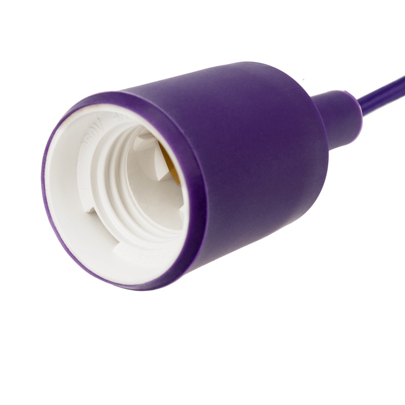 Фото Патрон Rexant, Е27 силиконовый со шнуром 1 м фиолетовый {11-8887}