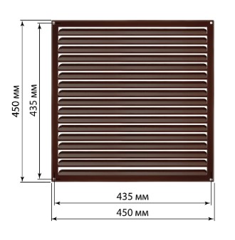 Фото Решетка металлическая усиленная 450х450, коричневая, с покрытием полимерной эмалью, TDM {SQ1807-0740} (5)