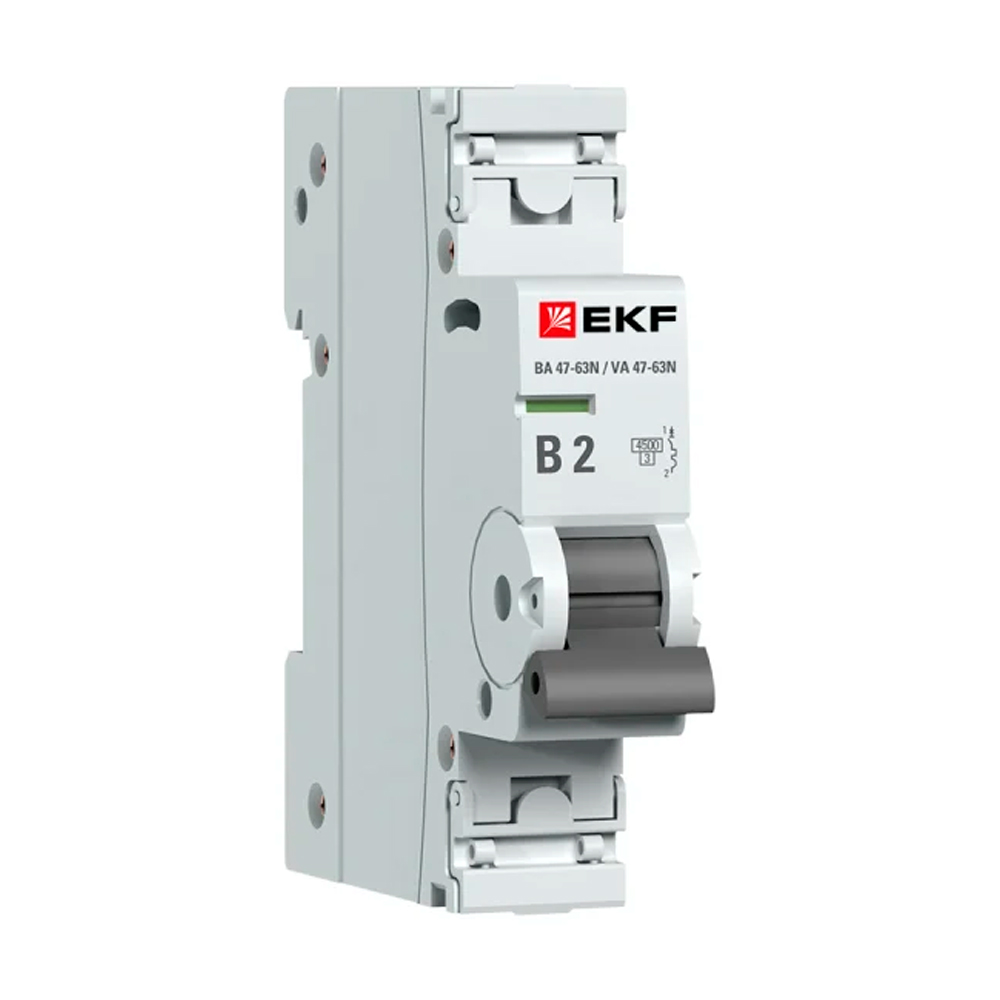 Фото Выключатель автоматический 1п B 2А 4.5кА ВА 47-63N PROxima EKF M634102B