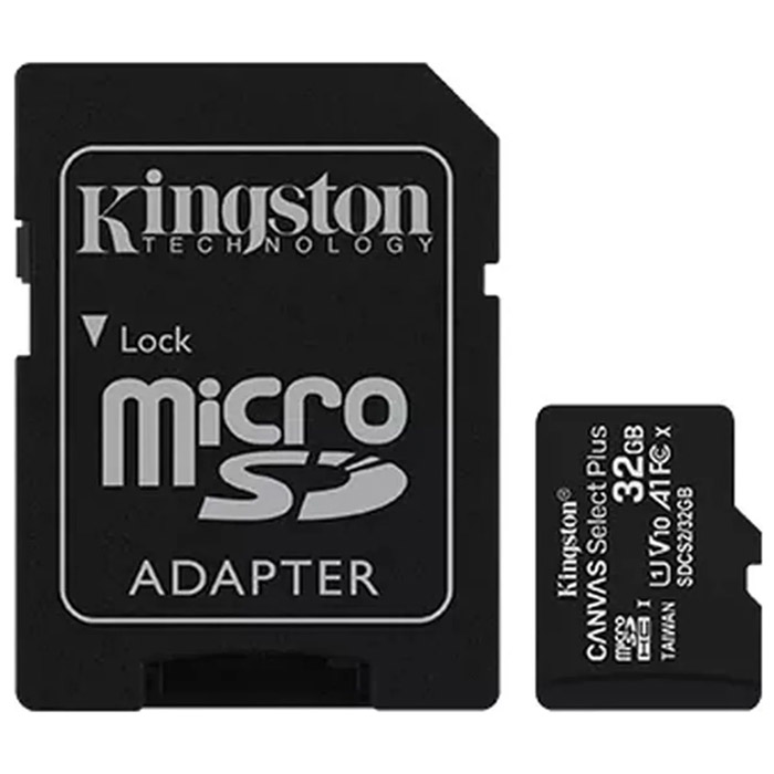 Фото Флеш карта microSD 32GB Kingston microSDHC Class 10 UHS-I U1 Canvas Select Plus (SD адаптер) 100MB/s {SDCS2/32GB}