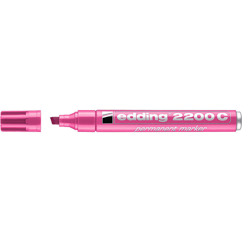 Фото Перманентный маркер Edding, заправляемый, клиновидный наконечник, 1-5 мм, розовый {E-2200C#9}