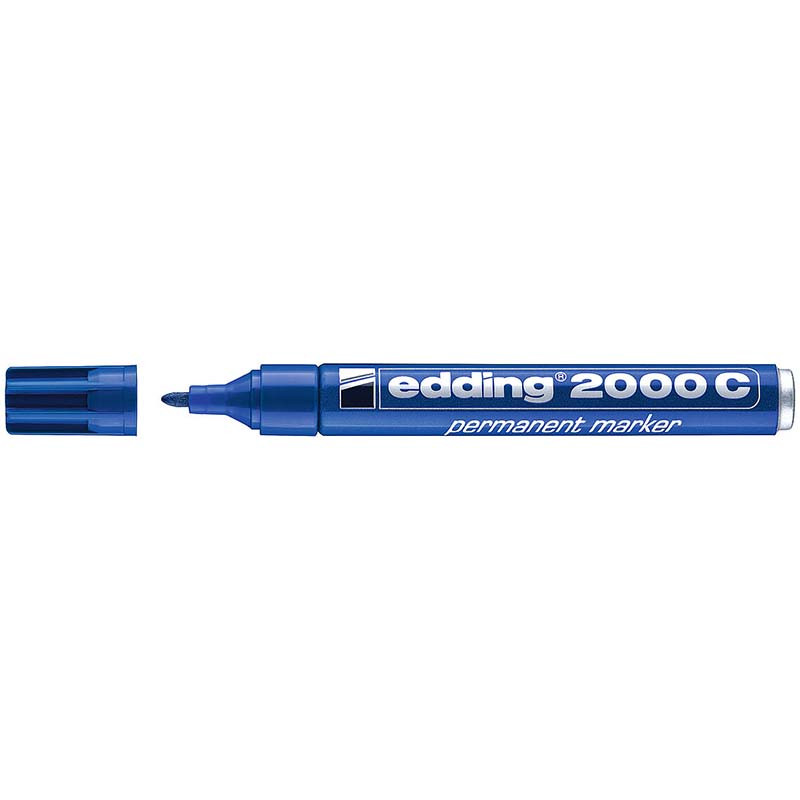 Фото Перманентный маркер Edding E-2000C синий, круглый наконечник 1.5-3 мм, заправляемый {E-2000C#3}
