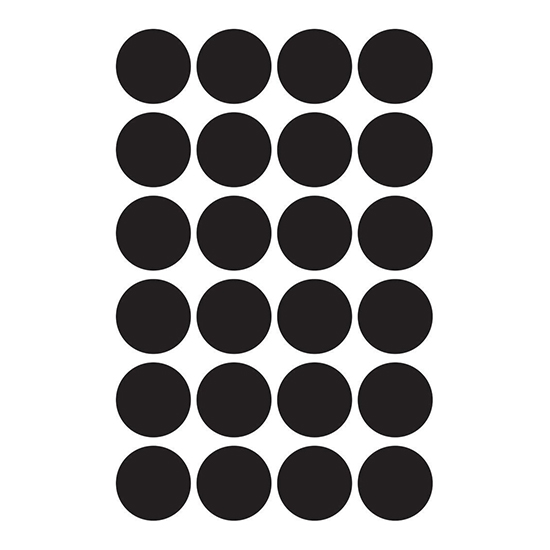 Фото Этикетки точки, черные Ø 18 мм (4 страницы, 96 этикеток) {3003} (1)