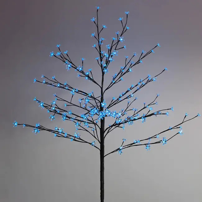 Фото Дерево комнатное "Сакура", коричневый цвет ствола и веток, высота 1.2 метра, 80 светодиодов синего цвета, трансформатор IP44 NEON-NIGHT {531-243}