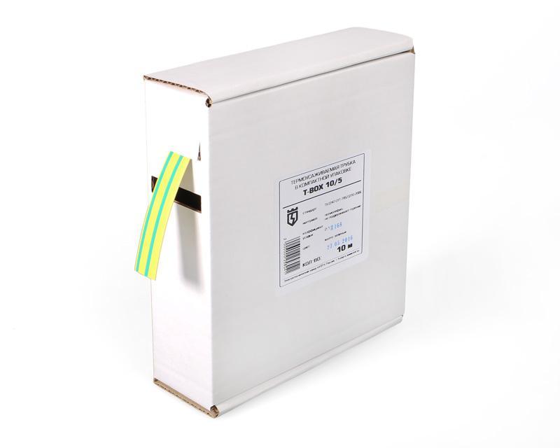 Фото Термоусадочные трубки в компактной упаковке Т-BOX-6/3, желто-зеленые (10 м) {65605} (1)