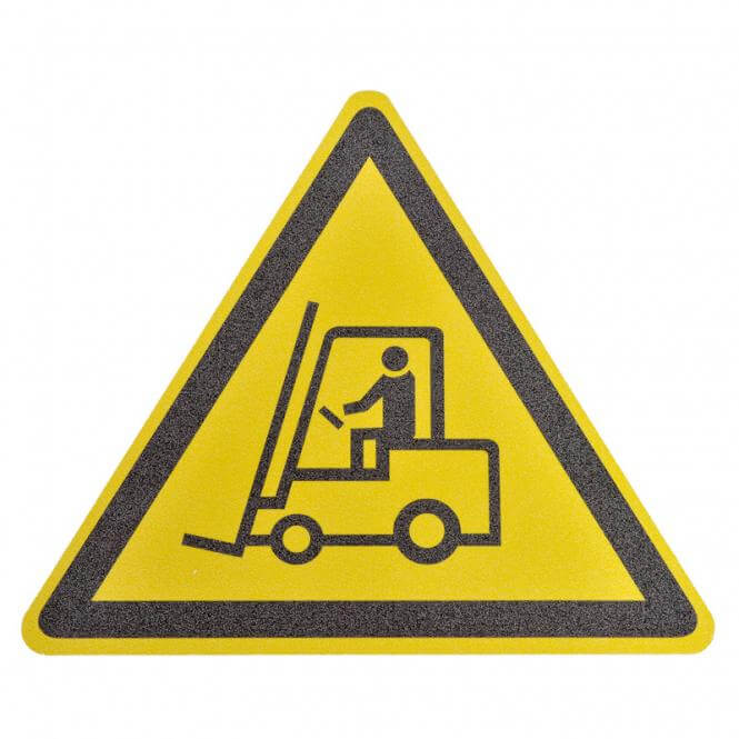 Фото Противоскользящий напольный знак "Осторожно ступеньки", желто-черный, треугольник со сторонами 600 мм {MBMD002600} (1)