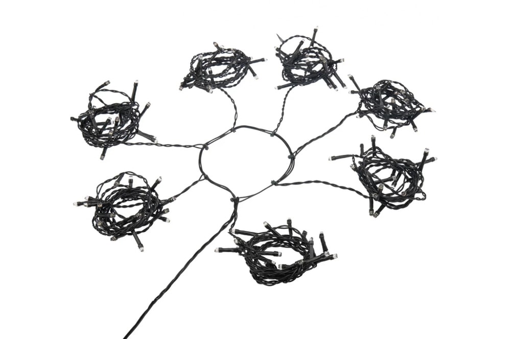 Фото Елочная гирлянда с кольцом, 7 нитей по 1,5 метра, цвет диодов белый, не соединяется {235-075} (1)