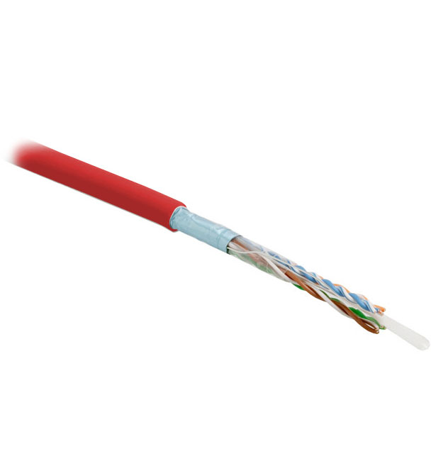 Фото Hyperline FUTP4-C5E-S24-IN-PVC-RD-305 (305 м) Кабель витая пара, экранированная F/UTP, категория 5e {444624}