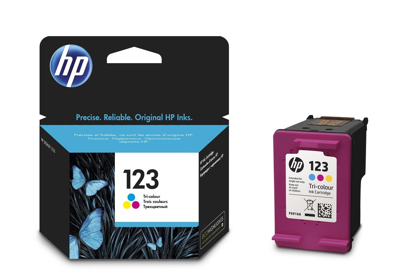 Фото Картридж Hewlett-Packard HP 123 Tri-colour (Цветной) Ink Cartridge {F6V16AE}