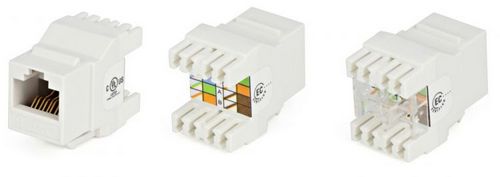 Фото Hyperline KJ8-8P8C-C6-180-GY Вставка Keystone Jack RJ-45(8P8C), категория 6, тип 180 градусов, серая {432641}