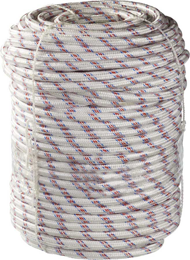 Фото Фал плетёный полипропиленовый СИБИН 24-прядный с полипропиленовым сердечником, диаметр 12 мм, бухта 100 м, 1000 кгс {50215-12}