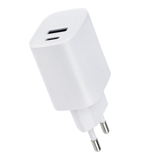 Фото Сетевое зарядное устройство REXANT USB + Type-C, 5V, 2.4 A, белое {16-0296}