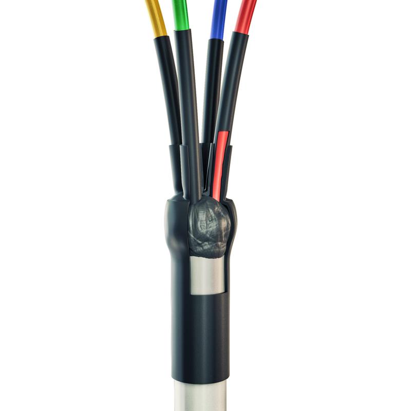 Фото Концевая кабельная муфта для кабелей «нг-LS» сечением 2.5-10 мм с пластмассовой изоляцией до 400 В 4ПКТп(б) мини - 2.5/10 нг-LS (КВТ) {82485}